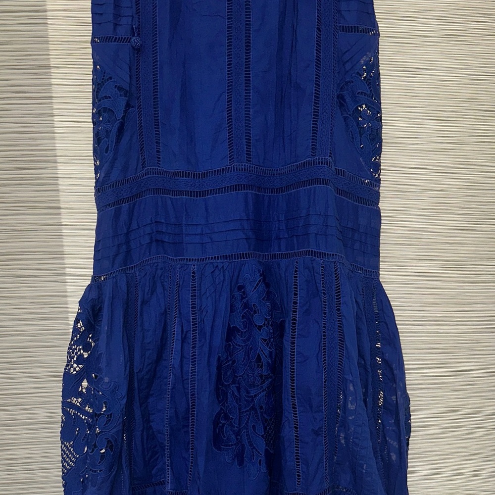 Farm Rio Blue Lace Sleeveless Maxi Dress Sz. M - Picture 6 of 11